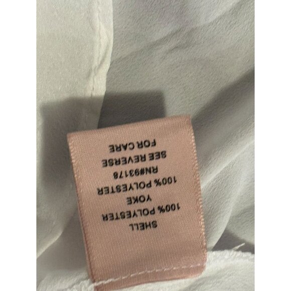 Sleeveless Sheer White Blouse V-Neck High-Low Hem XS Philosophy - Picture 4 of 7